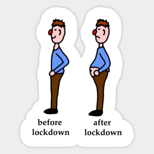 Before and after lockdown Sticker